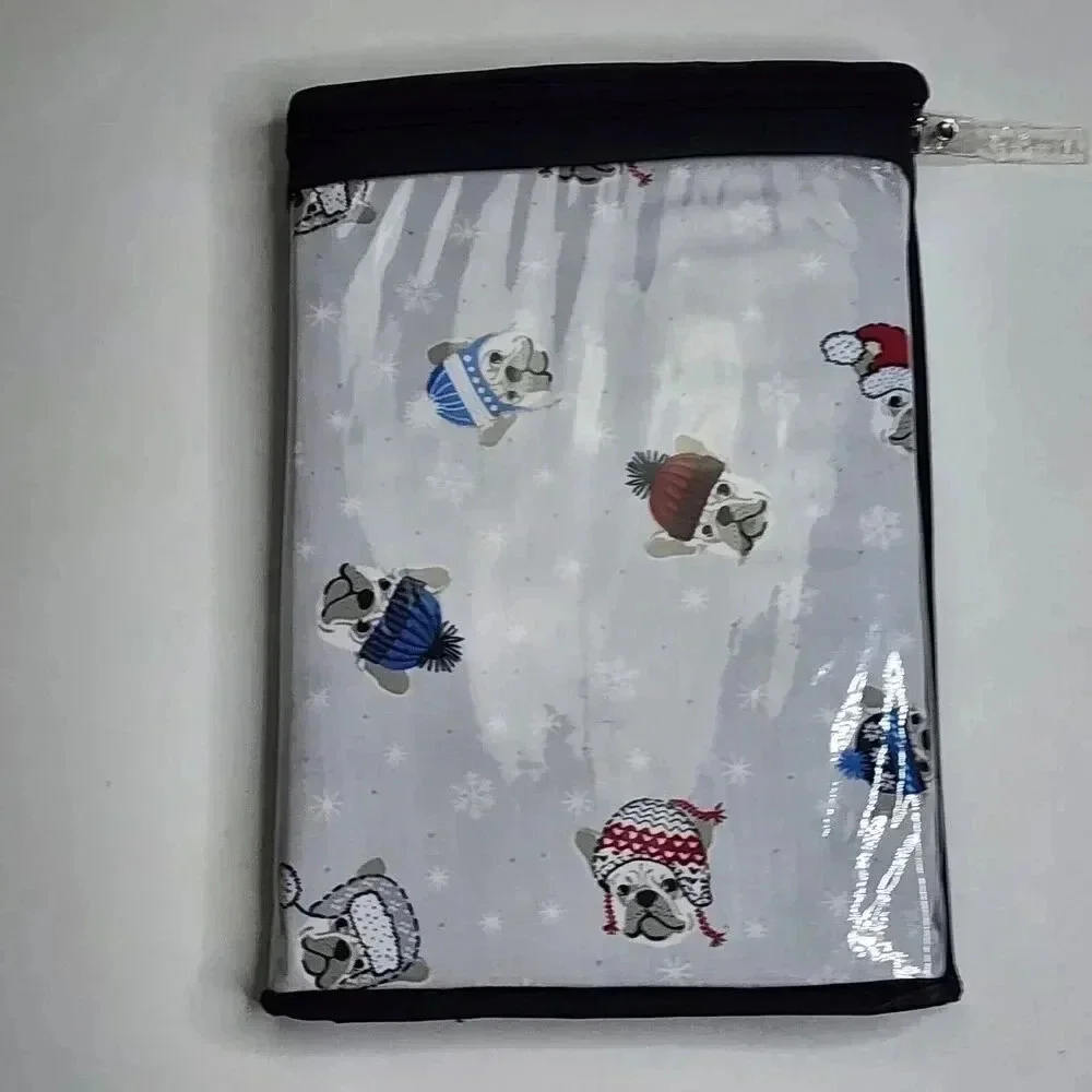 Cynthia Rowley Queen Sheet Set with Two Pillowcases Dogs Hats Winter Snow‎ New